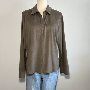 J. Jill Faux Suede Blouse Size M